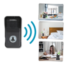 Sistema de sonnerie e interfone Valseel para portas com comunicação avançada, incluindo um emisor e receptor.