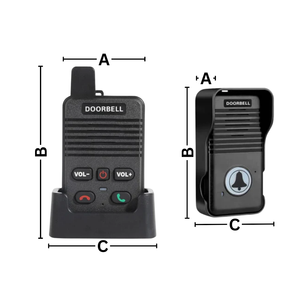 Interfone avançado Valseel com emetteur e récepteur para comunicação por porte, sistema de sonnerie e intercom de quincaillerie.