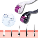 Rouleau dermique preto da Valy Layton para crescimento de cabelo e barba, ferramenta de cuidado capilar e facial.