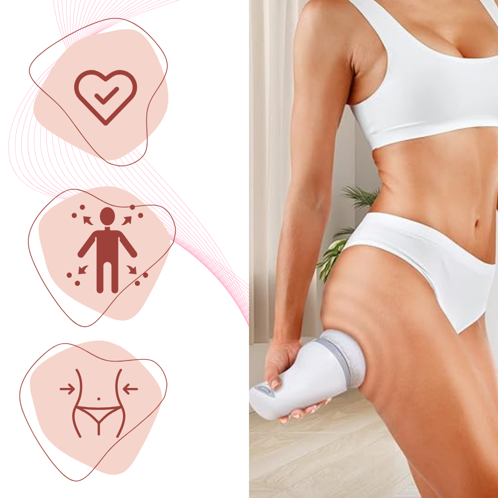 Masseur anti-cellulite Vanipuff com vibrações de alta frequência para massagem e relaxamento corporal.