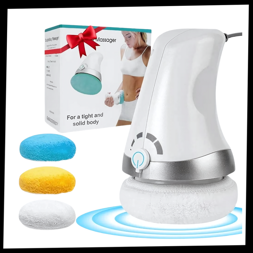 Dispositivo Vanipuff de massagem anti-cellulite por vibrações de alta frequência para relaxamento e estética corporal.