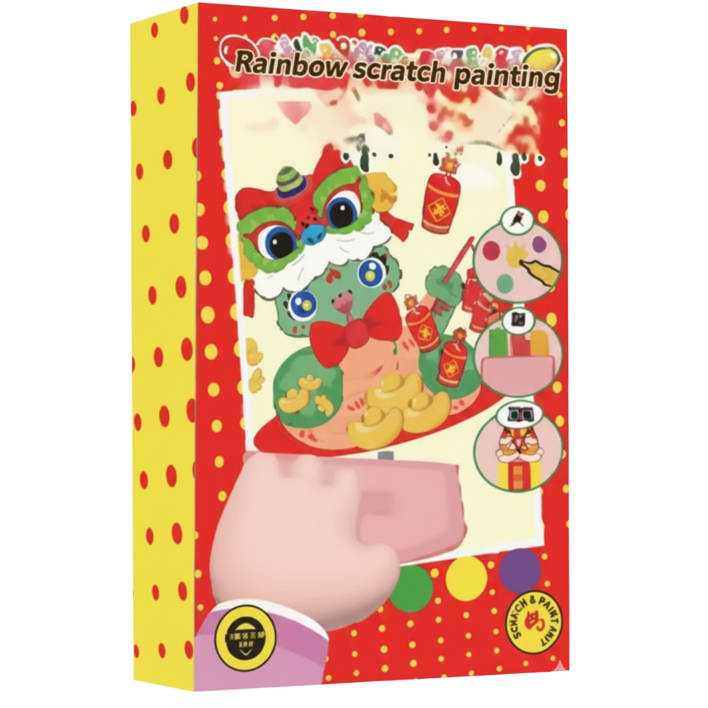Kit de pintura com pontos e racleta para crianças da Vatos, incluindo cores e ferramentas para atividades criativas.