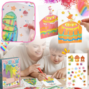Kit de pintura com bolinhas e espátula para crianças da marca Vatos, inclui materiais para atividades de artesanato criativo.