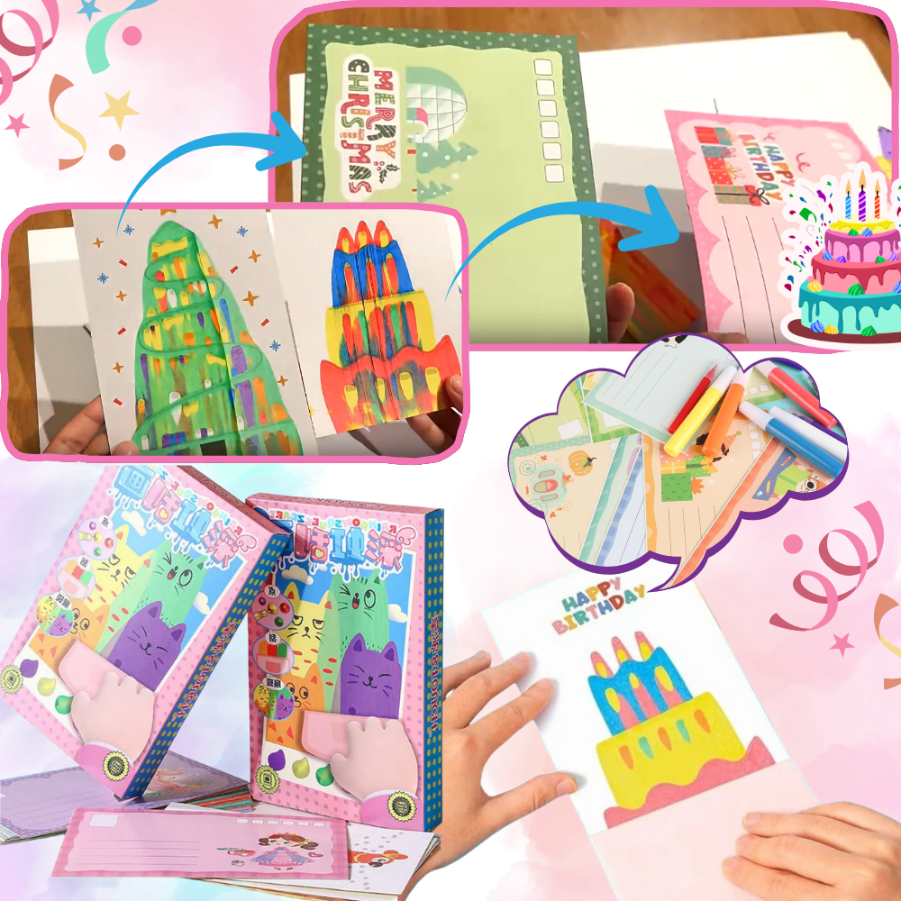 Kit de pintura com pontos e racleta para crianças da marca Vatos, incluindo tintas e acessórios para artesanato infantil.
