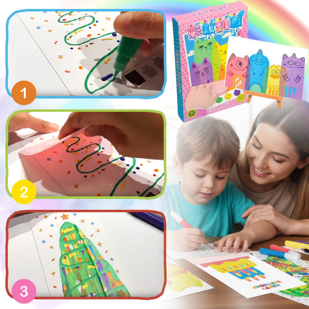 Kit de pintura com pontos e raclete para crianças da marca Vatos, com cores rosa para atividades de loisirs criativos.