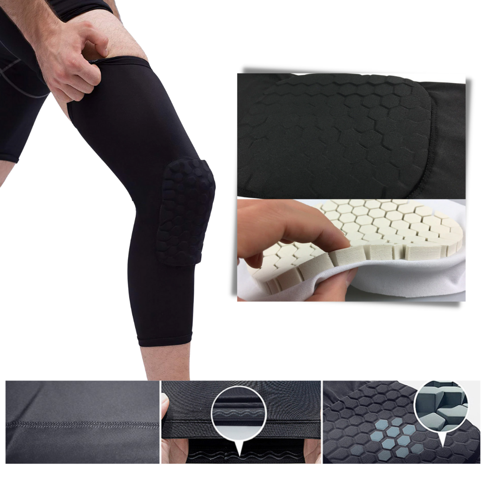 Joelho preto Vbiger com proteção anti-colisão para esportes, material de suporte esportivo para maior segurança e conforto.