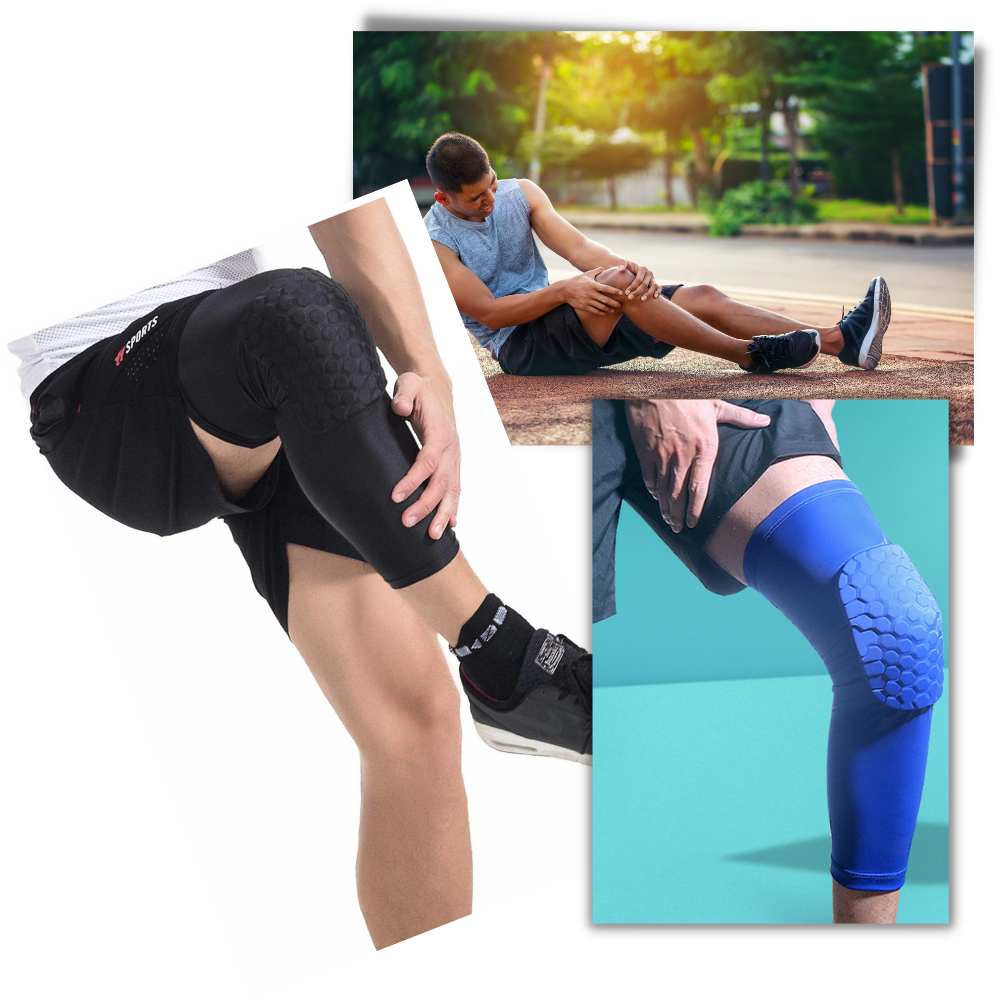 Joelheira anti-colisão Vbiger de material esportivo, preta, com proteção para joelhos durante atividades físicas.