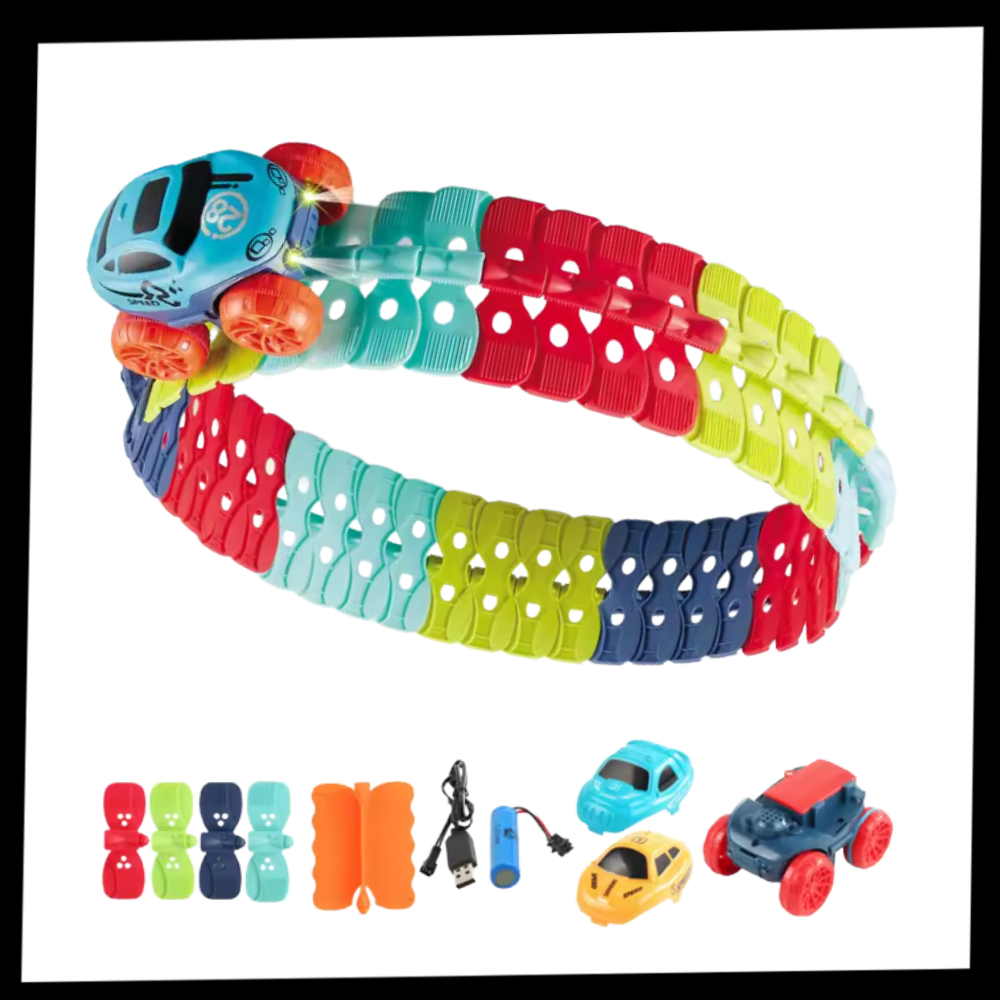 Véhicules de jeu Velocity Toys pour mini circuit de montagnes russes, ensemble de 50 pièces avec voitures coloridas.