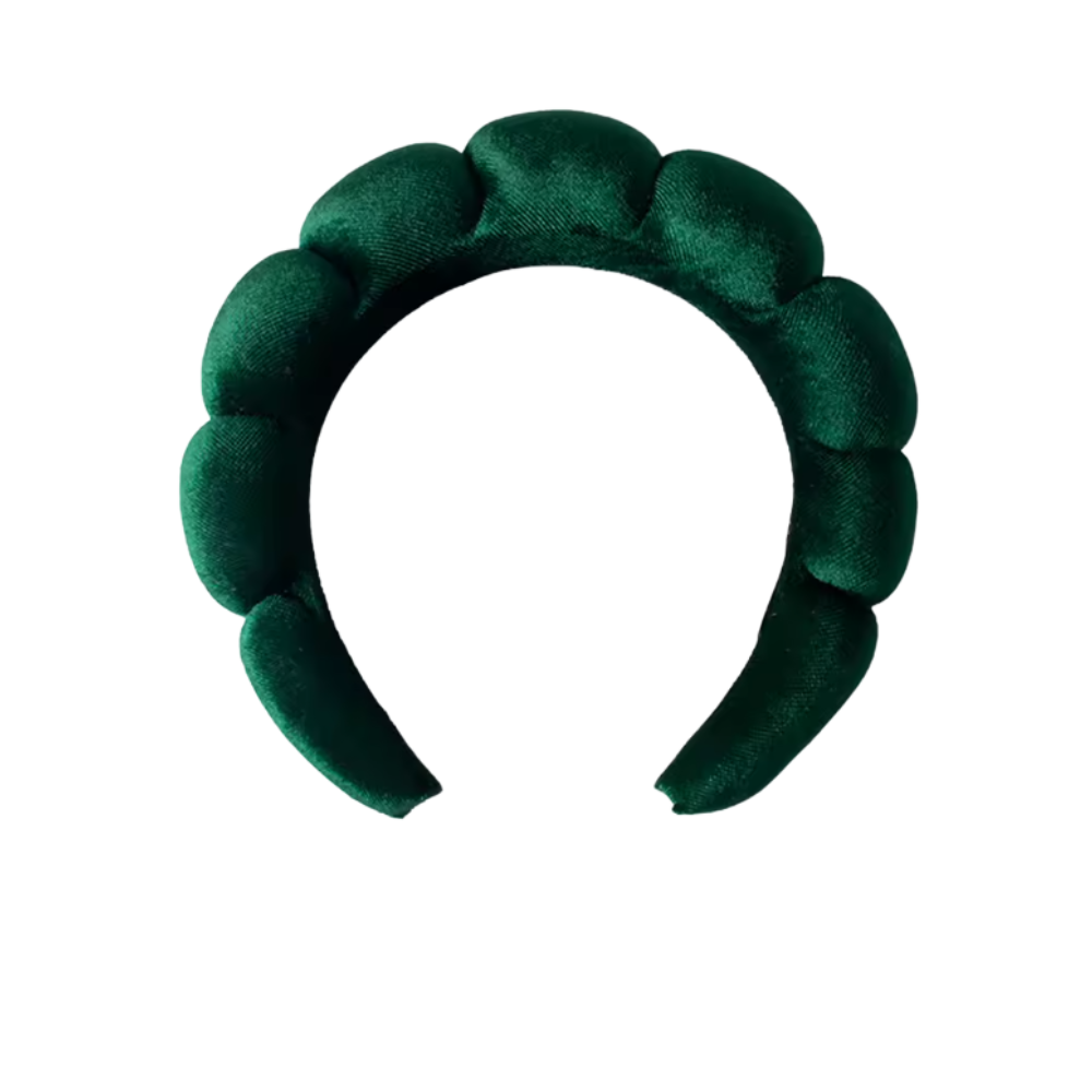 Faixa de cabelo em veludo verde escuro para cuidados com a pele, acessório de cabelo da marca Homyl.