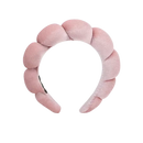Faixa de cabelo em veludo rosa claro da Homyl, acessório para cuidados com a pele, confortável e elegante.