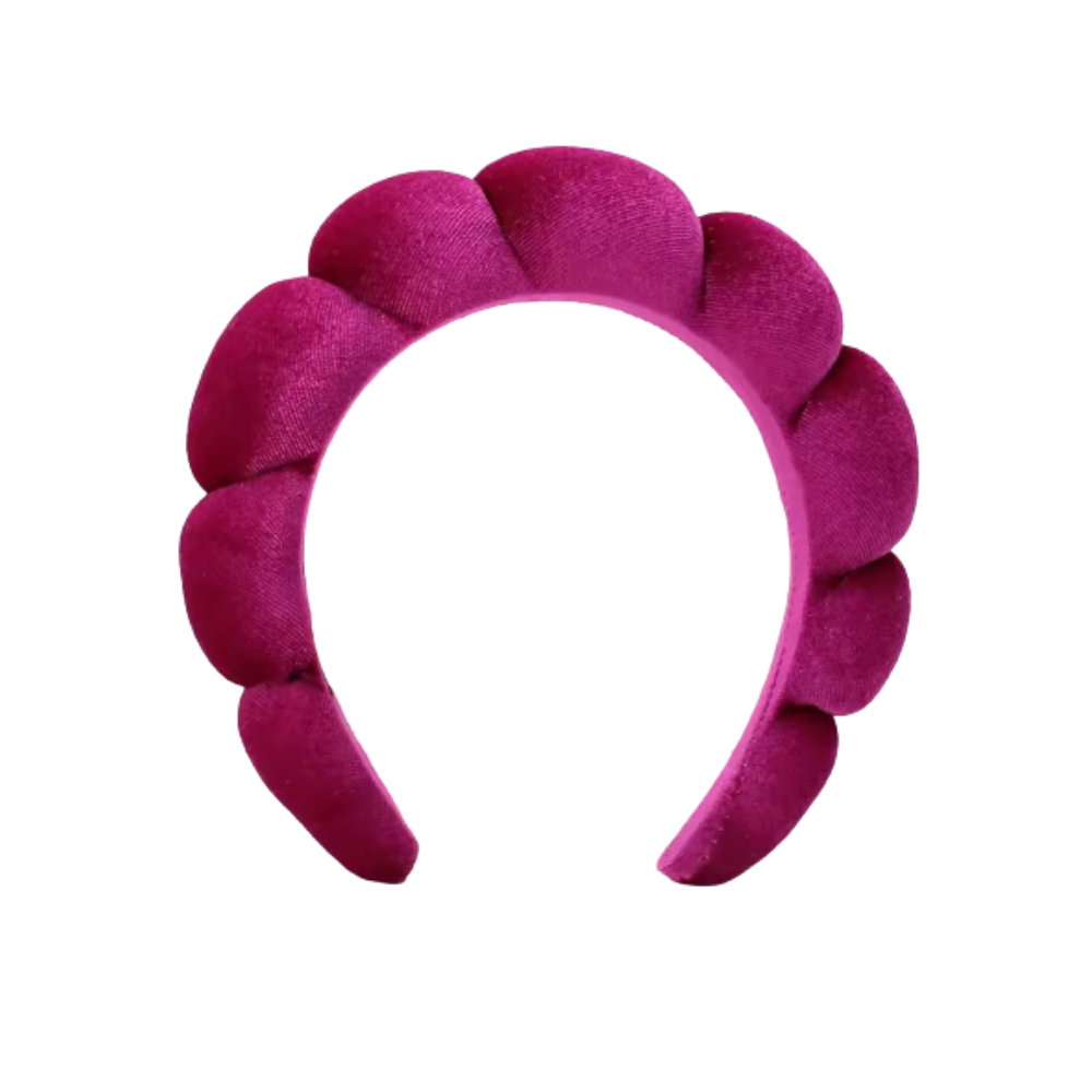 Faixa de cabelo em veludo vermelho para cuidados com a pele, acessório ajustável da marca Homyl.