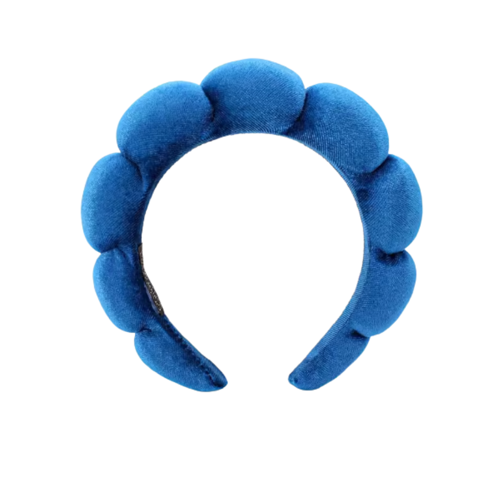 Faixa de cabelo de veludo azul royal da Homyl, acessório para cuidados com a pele, confortável e elegante.