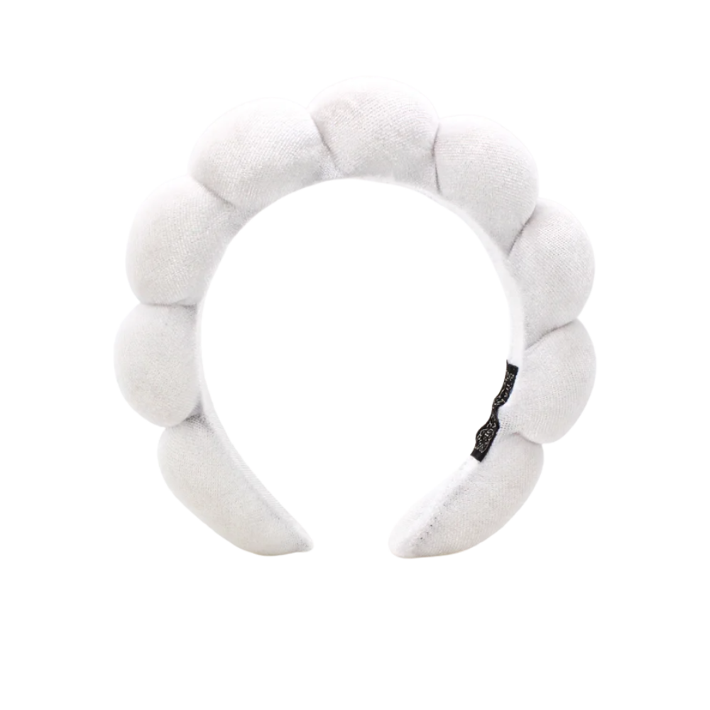 Faixa de cabelo em veludo branco da Homyl, acessório para cuidados com a pele, confortável e elegante para o rosto.