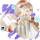 Suporte adesivo multifuncional da Windc para cuidados da pele, com espaço para sabonetes e produtos de higiene.