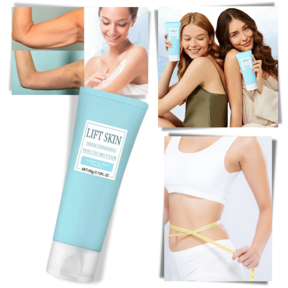 Creme raffermissante ultra hidratante da Viavioe, embalagem com textura cremosa e tampa branca, para cuidados de pele.