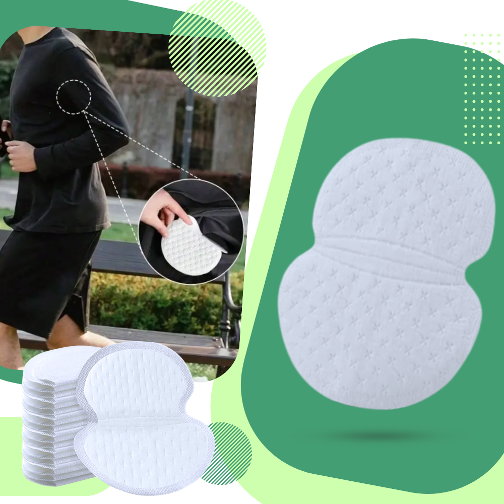 Coussinet anti-transpirant Viavioe para axilas, ideal para deodorantes e anti-transpirantes, embalagem com 10 unidades