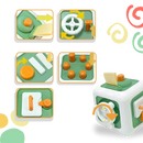 Brinquedo cubo sensorial 6 em 1 da Keep, brinquedo de construção colorido com formas e texturas variadas para crianças