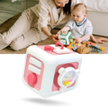 Brinquedo cubo sensorial 6 em 1 Keep, brinquedo de construção colorido com diferentes texturas e elementos interativos para crianças.