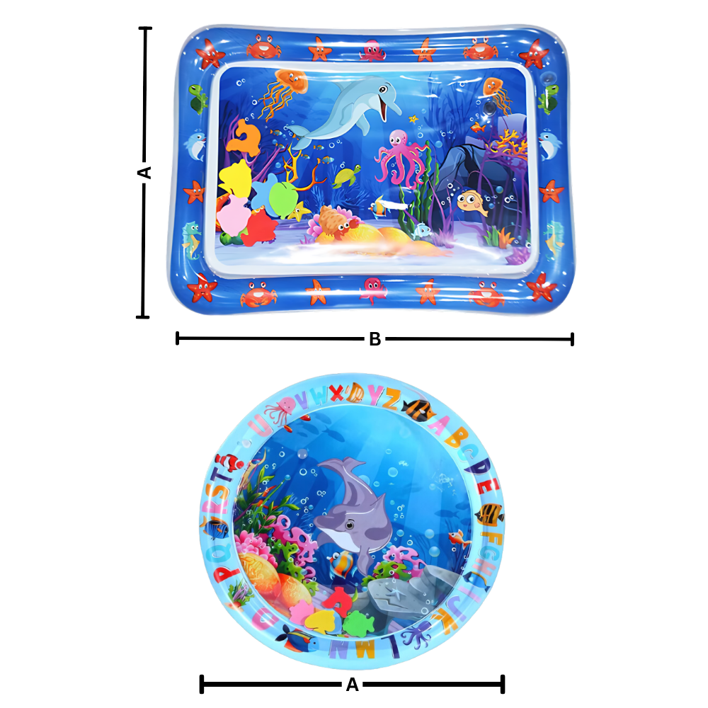 Tapete sensorial de água para animais de estimação Aruwei, com cores vibrantes e dimensões variadas, ideal para diversão e relaxamento