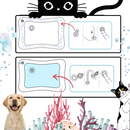 Tapete sensorial de água para animais de estimação Aruwei, superfície vibrante e interativa para diversão e relaxamento.