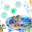 Tapete sensorial de água para animais de estimação Aruwei, com cores vibrantes e superfície interativa para diversão e relaxamento.