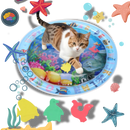 Tapete sensorial de água para animais de estimação Aruwei, com cores vibrantes, ideal para diversão e estímulo sensorial.
