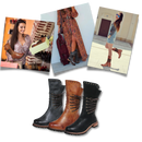 Bota feminina vintage em couro sintético PU, estilo ankle boot, com design clássico e versátil, marca Okbop