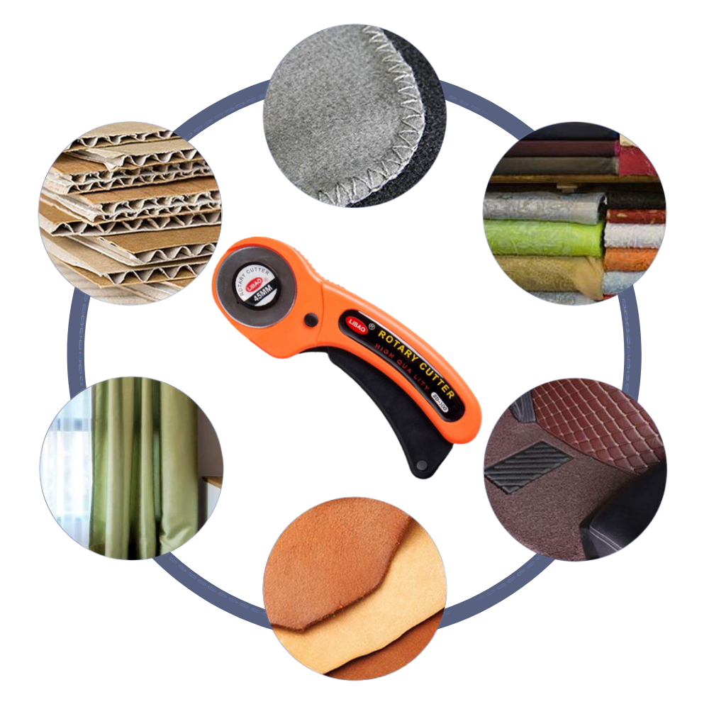 Corte rotativo para tecidos Virgilson com cinco lâminas de 45 mm, ferramenta para artesanato e projetos de costura.
