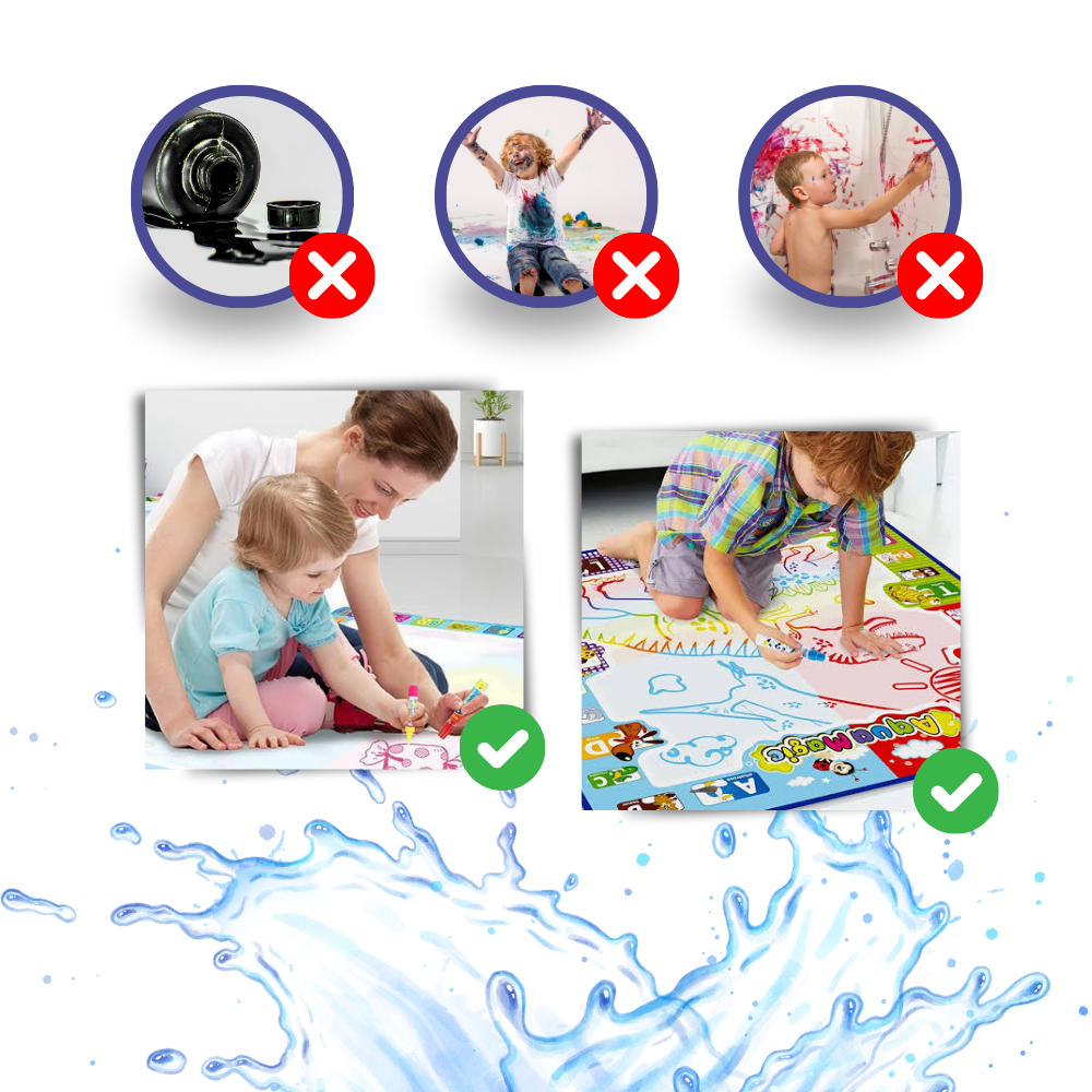 Tapis de gribouillage estimulante à l'eau da marca Vision, jogo de desenho com superfície colorida para desenhar com água.