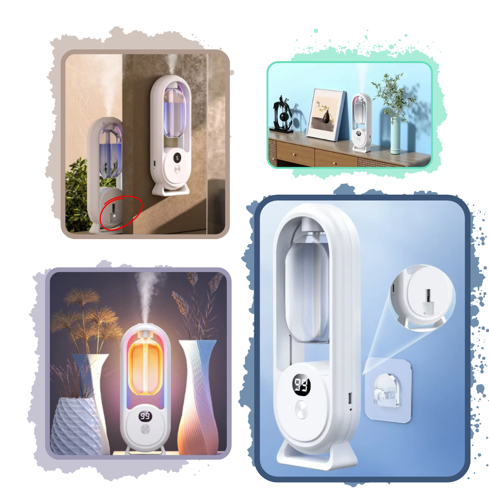 Diffuseur de aromas ultrassônico Viwoeim para perfumes de interior, com design elegante e difusor de óleos essenciais.