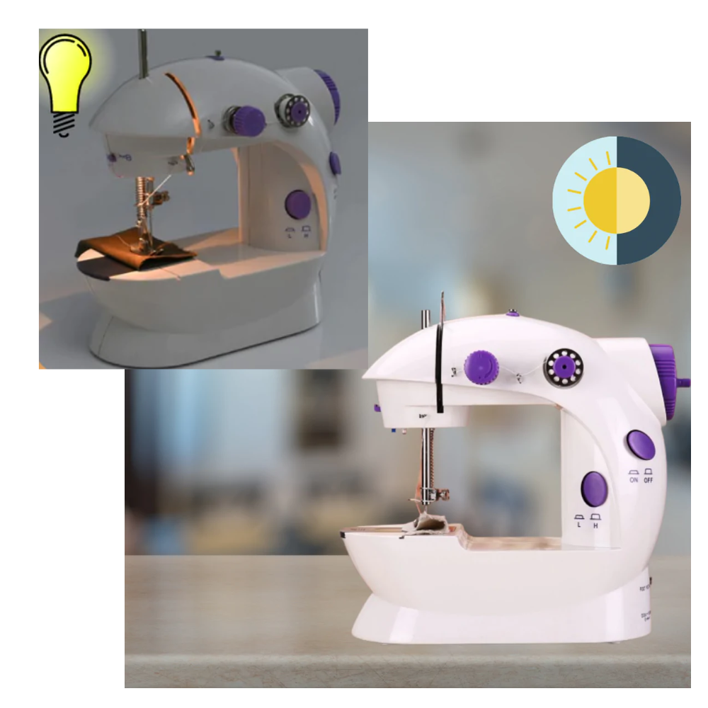 Máquina de costura elétrica portátil Vobor para artesanato e recreação, com design compacto e fácil de usar.