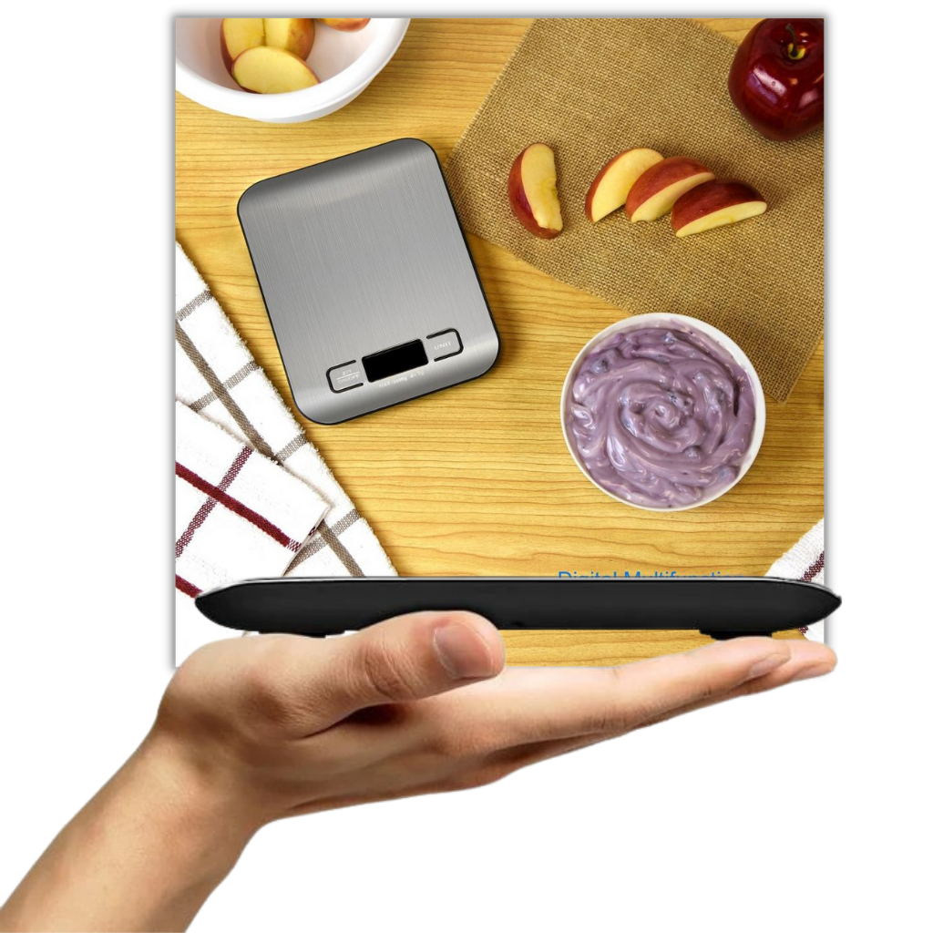 Balance de cuisine numérique Vont en acier inoxydável avec écran LCD, accessoires pour outils de mesure et détecteurs