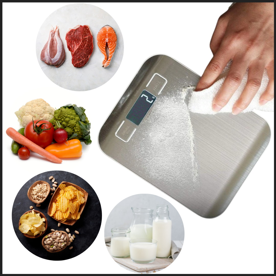Balance de cuisine digital LCD em aço inoxidável da Vont, mostrador de alta precisão para medição de ingredientes.