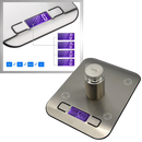 Balance de cuisine numérique Vont com display LCD, corpo em aço inoxidável, usada para medir ingredientes com precisão.