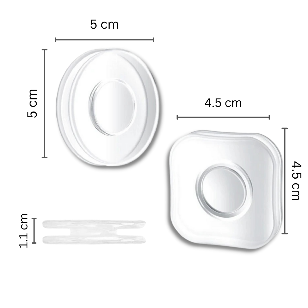 Adesivos murais Dolaer para telefone, com detalhes de dimensões e design que destacam a fixação e estética do produto.