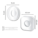Adesivos murais Dolaer para telefone, com detalhes de dimensões e design que destacam a fixação e estética do produto.