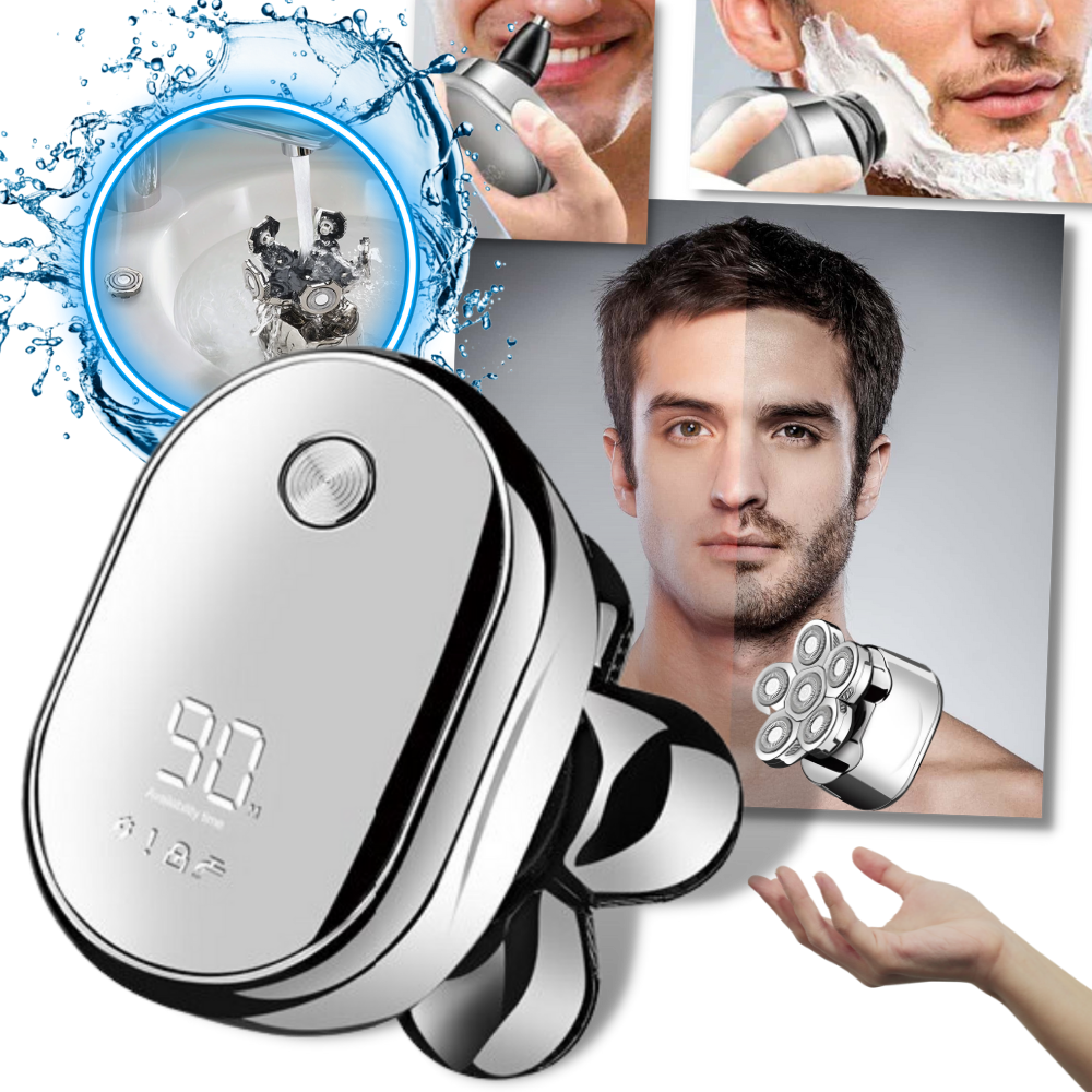 Kit de rasage multifuncional Walmeck para homens com lâminas, aparador e acessórios de cuidados pessoais.