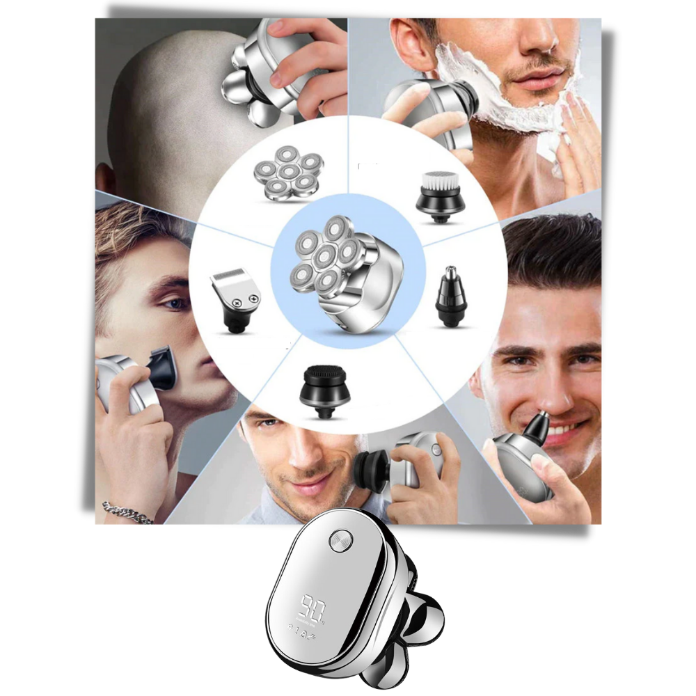 Kit de rasagem e cuidados masculinos Walmeck com escova, navalha e acessórios para um uso completo e multifuncional.