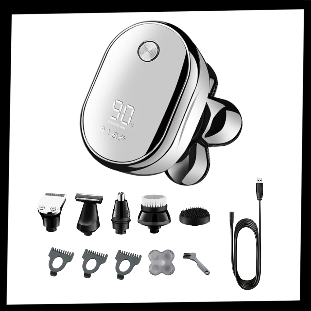 Kit de rasage e cuidados masculinos Walmeck com escova, navalhas e acessórios para cuidados pessoais masculinos.