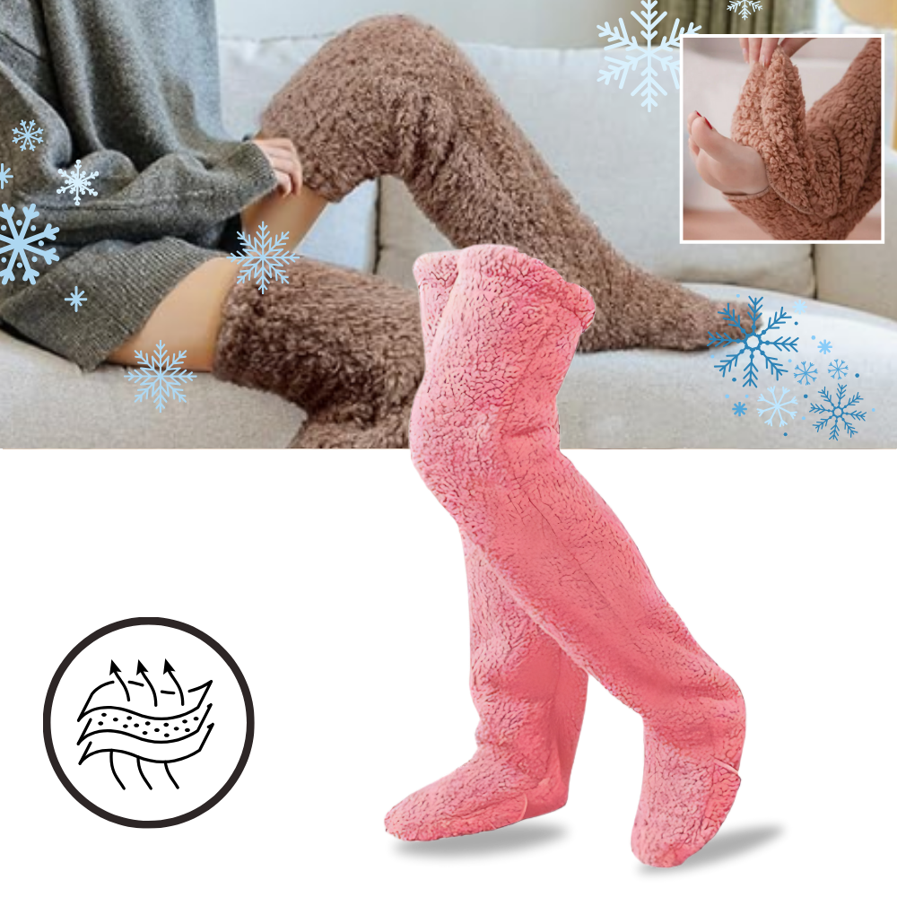 Meias longas e felpudas da marca Segolike, confortáveis e aquecedoras, ideais para manter os pés quentinhos.