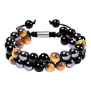 Pulseira de proteção resistente à água, em preto e marrom, da marca ShiNaiOu Keji, para uso diário e proteção.