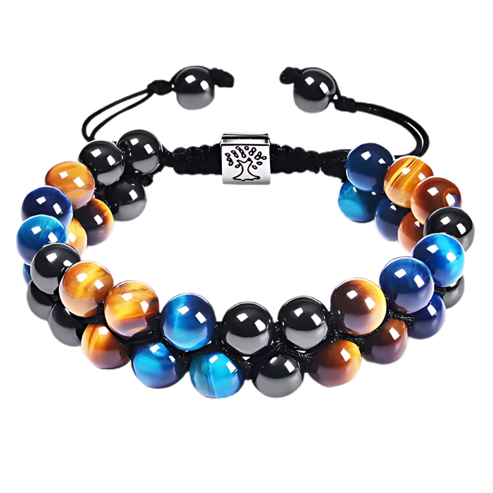 Bracelete de proteção resistente à água da marca ShiNaiOu Keji, com design azul e marrom de árvore, para proteção e estilo.