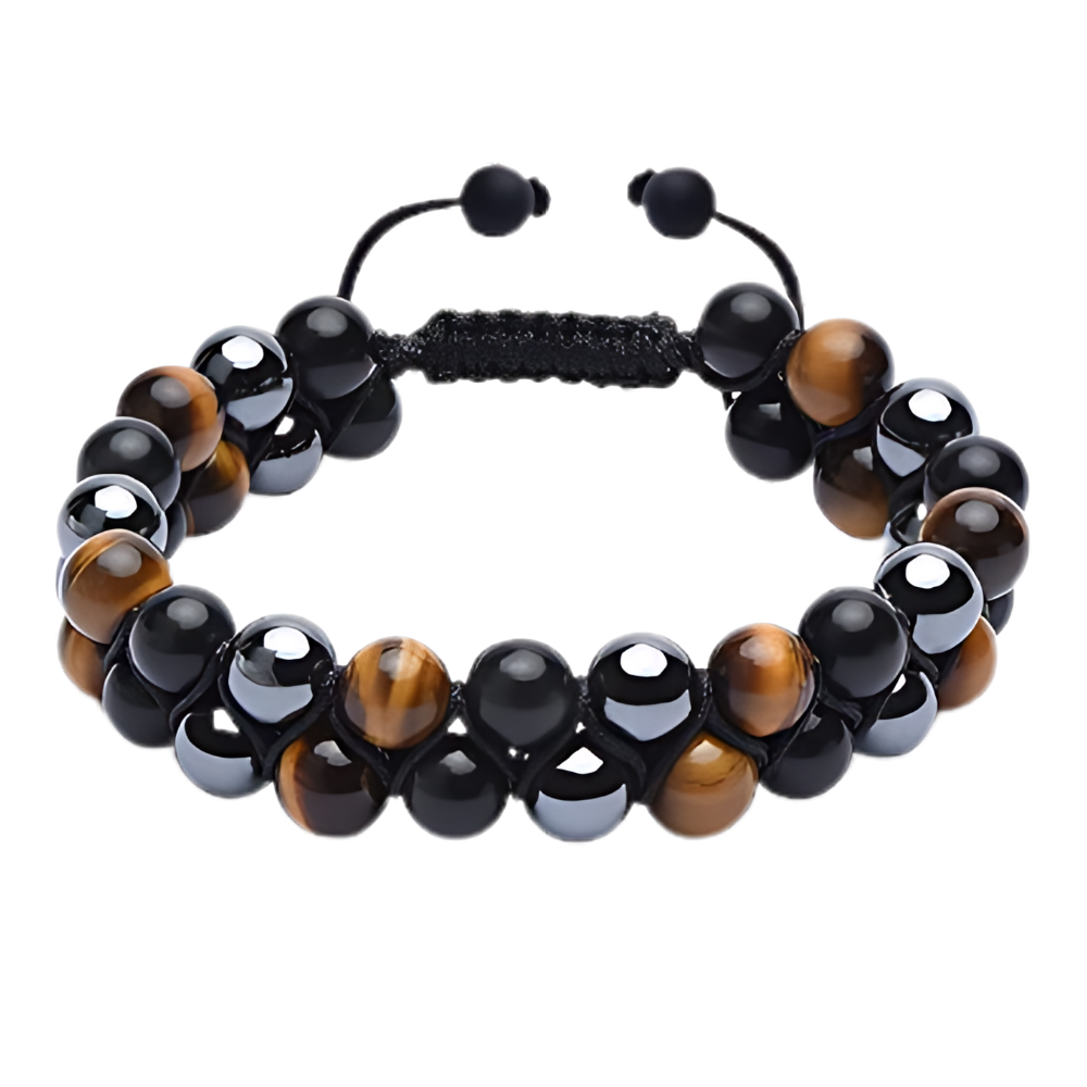 Pulseira de proteção à prova d'água da ShiNaiOu Keji em cores marrom e preto, resistente e ideal para uso diário.