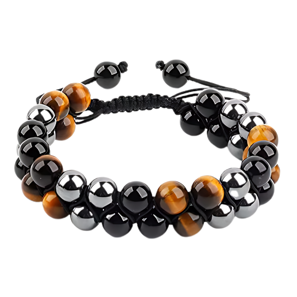 Pulseira de proteção resistente à água da marca ShiNaiOu Keji, com design em tons marrons e pretos, ideal para uso diário.