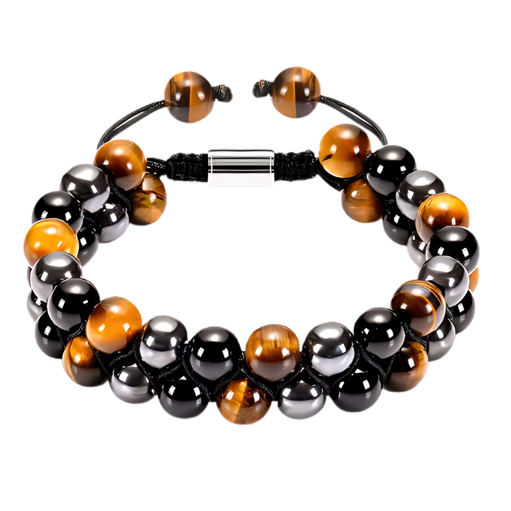 Pulseira de proteção resistente à água da marca ShiNaiOu Keji, com acabamento em tons de marrom e preto, para uso diário e esportes.
