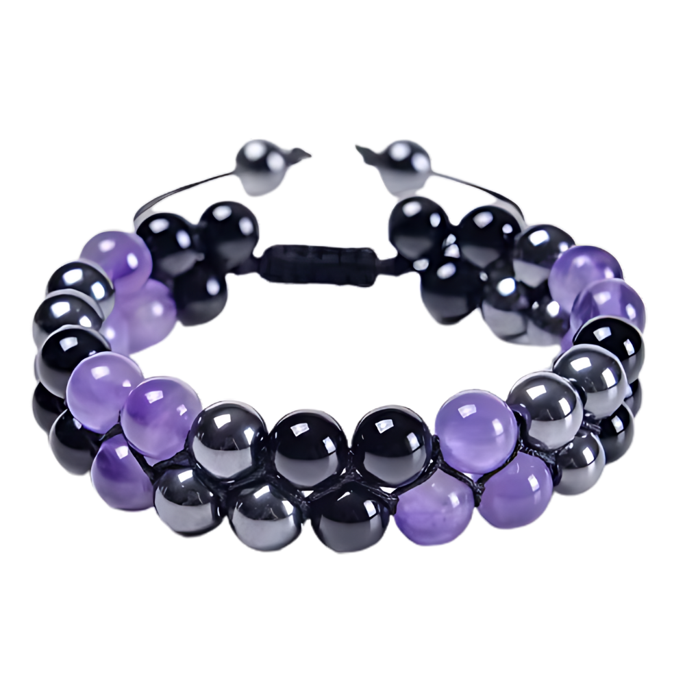 Pulseira de proteção à prova d'água da ShiNaiOu Keji, resistente, em cores roxa e preta, para uso diário.