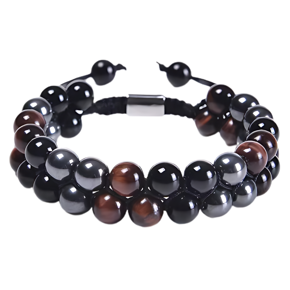 Pulseira de proteção à prova d'água da ShiNaiOu Keji em cores vermelha e preta, resistente e adequada para uso diário.