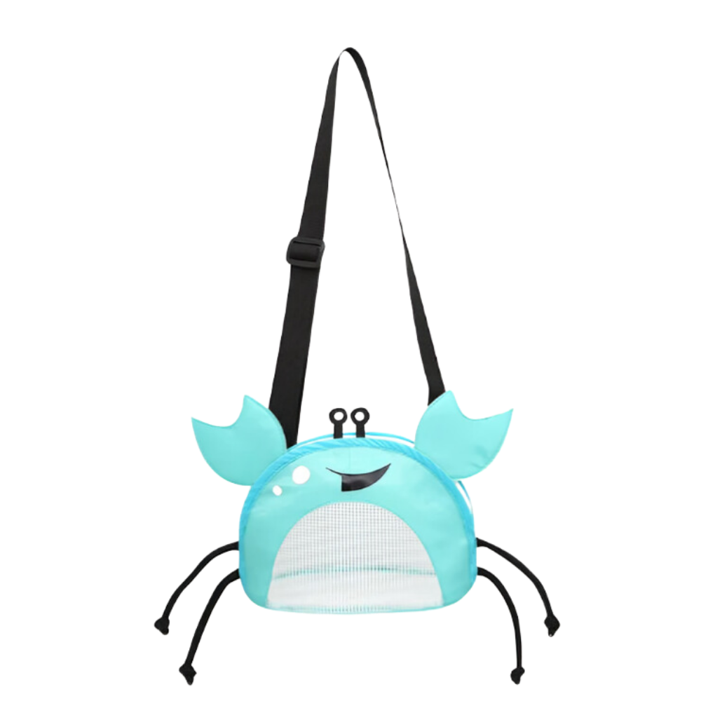 Sac de plage imperméável para crianças em forma de caranguejo azul, brinquedo de areia e praia Hesroicy.