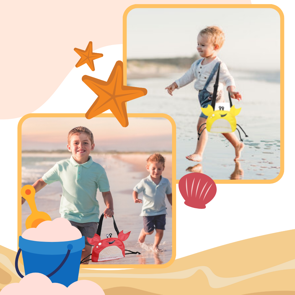 Sac de plage imperméável em forma de caranguejo para criança, brinquedo de areia e praia da Hesroicy, divertido e flexível.