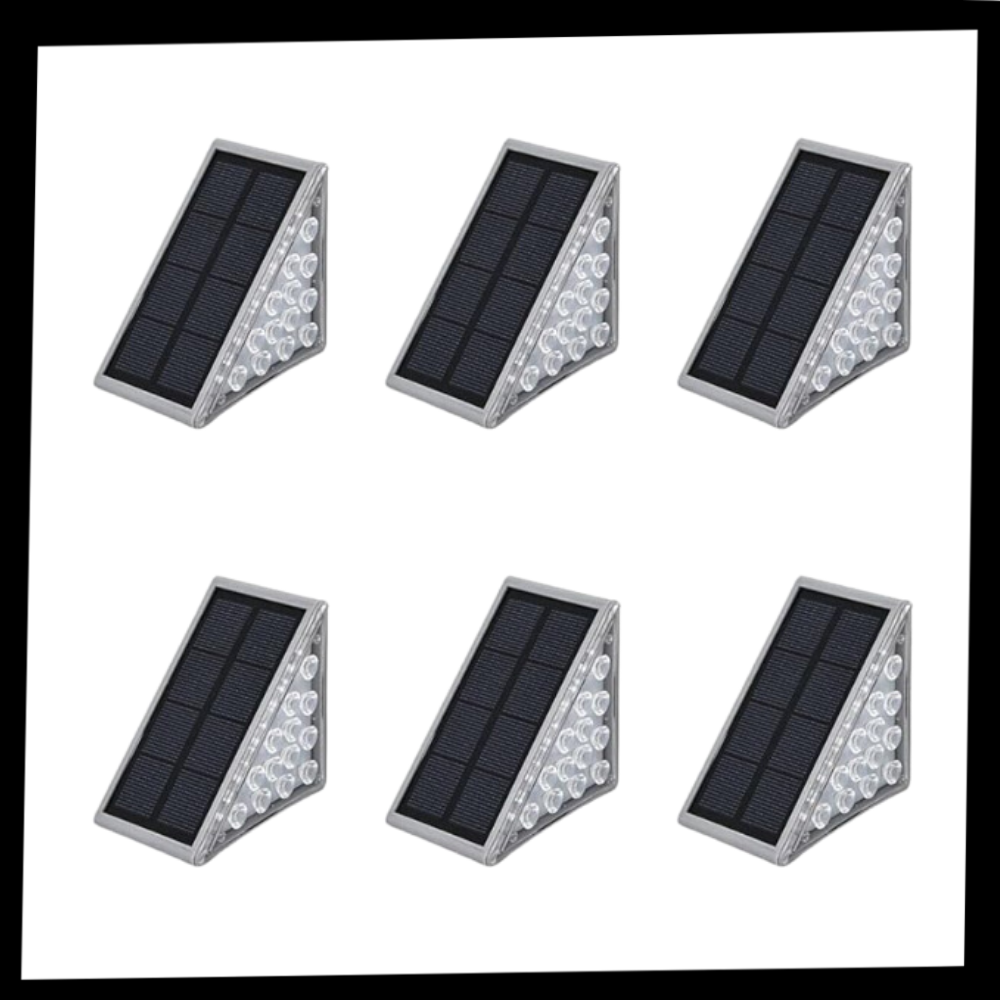 Lâmpadas solares à prova d'água para escadas, iluminação de passarela da marca Yszodd, visível no pacote de luzes solares.